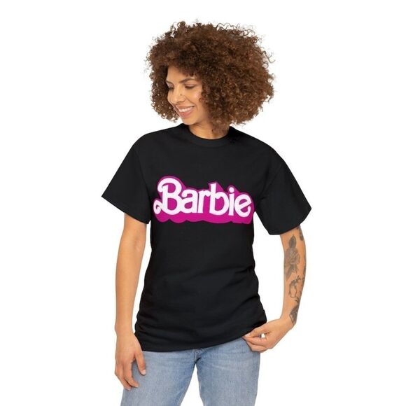 Barbie The Movie Black Pink Logo T Shirt - Picture 1 of 9